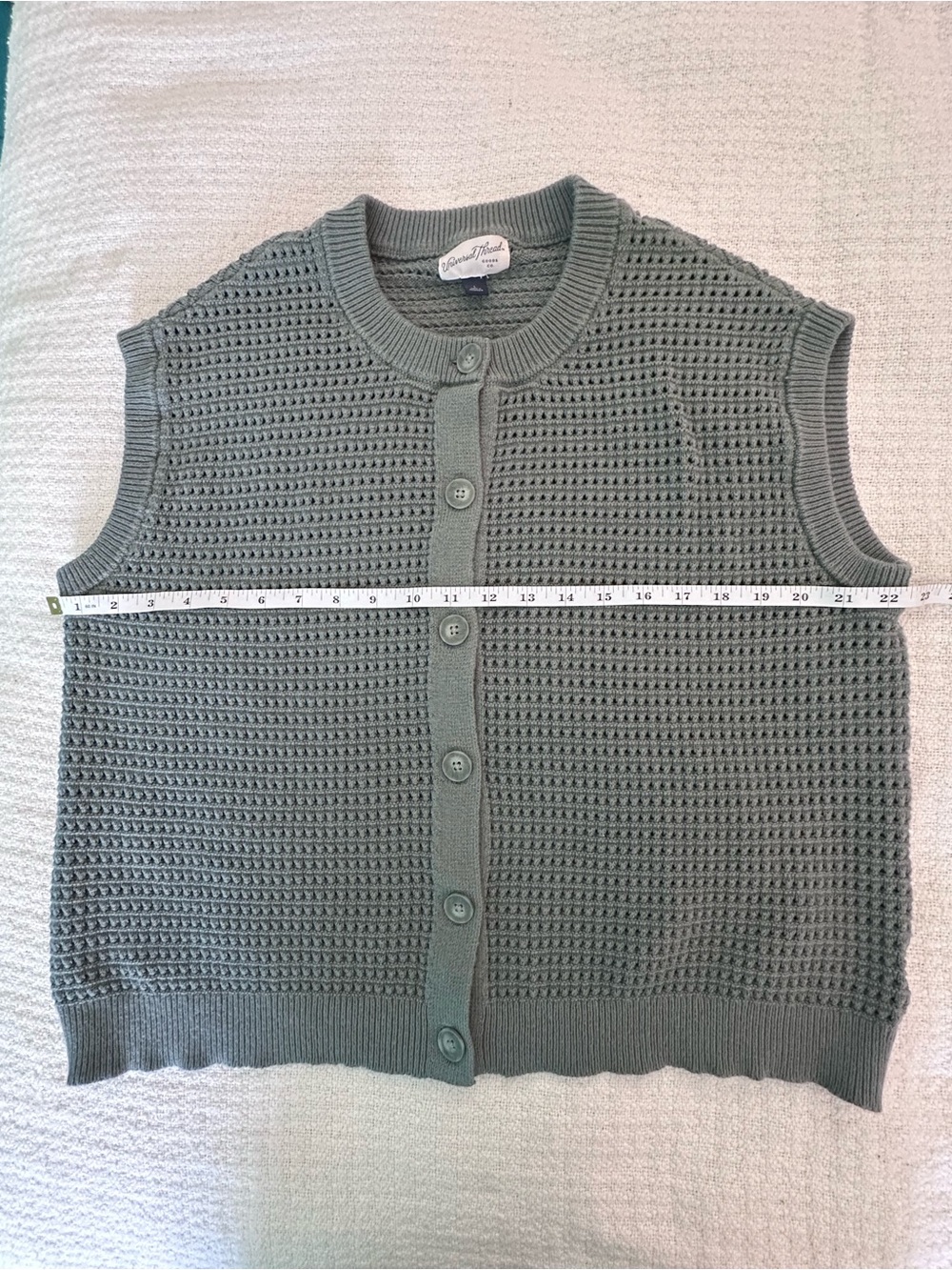 Universal Thread Olive Green Open Knit Sweater Vest Large - Picture 5 of 9